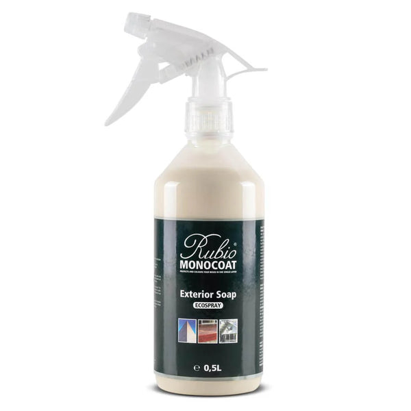 Bottle of Rubio Monocoat Exterior Soap EcoSpray 0.5 Liter on a white background
