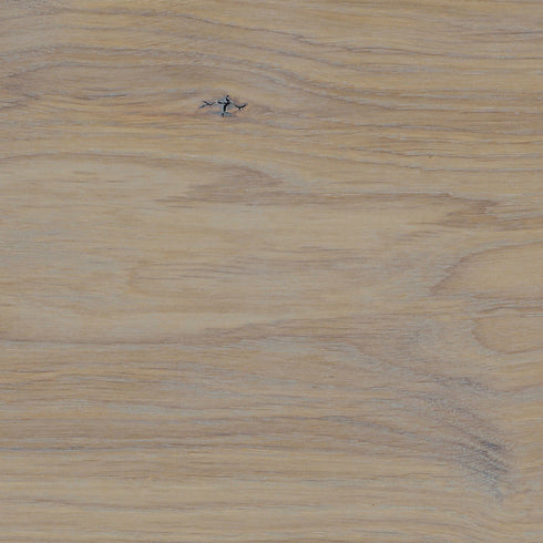 Rubio Monocoat 2C Oil Plus Sky Grey applied to white oak color swatch.