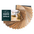 Rubio Monocoat Oil Plus 2C color swatch book with wooden finish samples on a white background