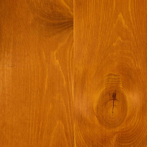 Rubio Monocoat Durogrit Foxy Brown applied to pine wood.