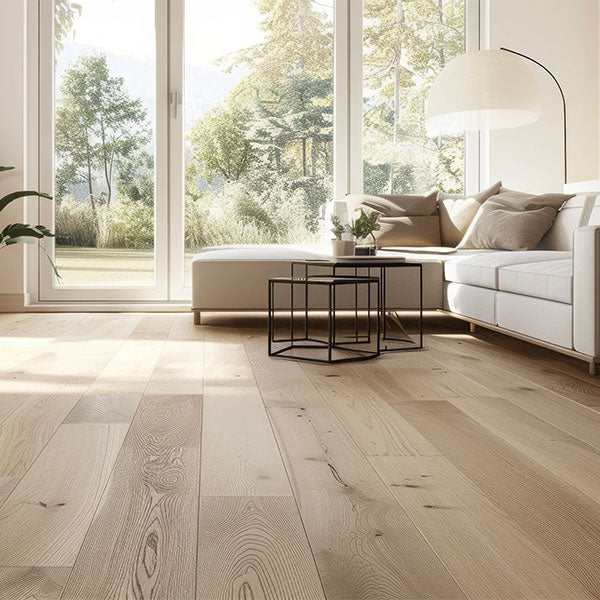 Rubio Monocoat hardwax oil applied to a white oak wood floor